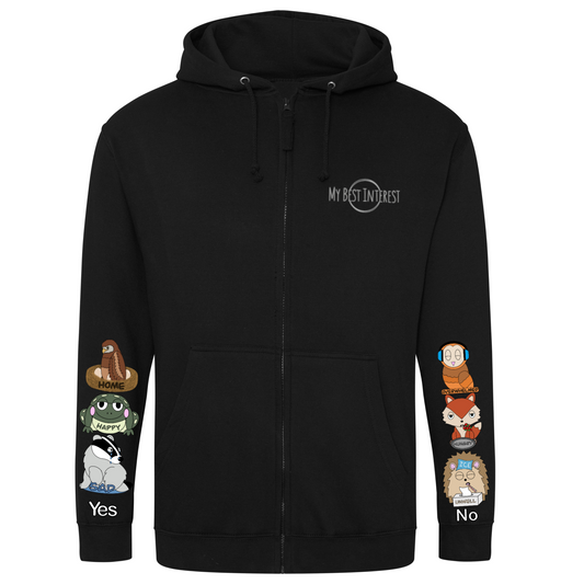 Adults Woodland Animals Communication Zip Hoodie PREORDER